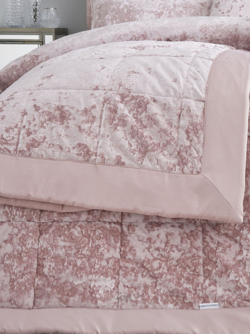 Catherine Lansfield Pink Crushed Bedspread