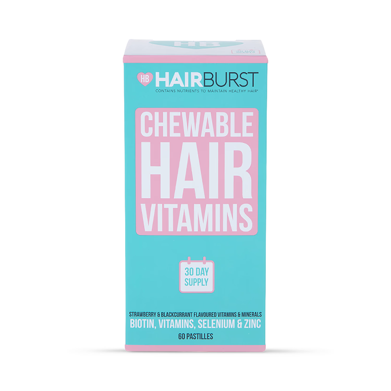 Hairburst Chewable Hair Vitamins Strawberry Blackcurrant 60 Pastilles, UK version