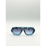 SVNX flat sunglasses Blue Leopard UV400 protection (British brand)