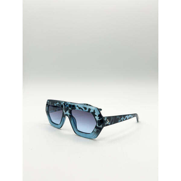 SVNX flat sunglasses Blue Leopard UV400 protection (British brand)