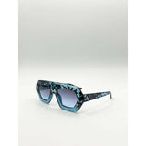 SVNX flat sunglasses Blue Leopard UV400 protection (British brand)