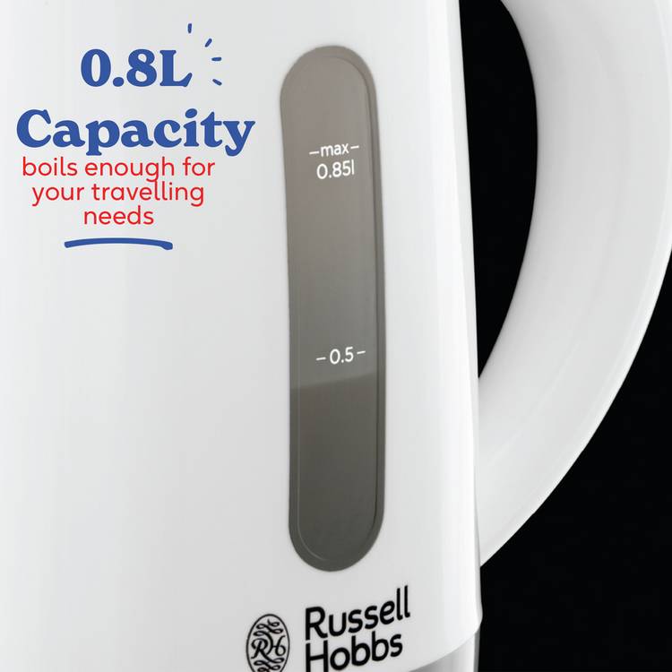 Russell Hobbs travel kettle white 0.85L (British brand)