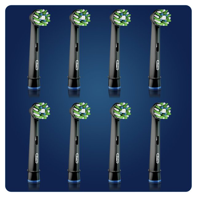 Oral B Crossaction Toothbrush Heads Black   8 per pack