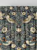 William Morris indigo blue Strawberry Thief velvet curtains made to measure (British brand)