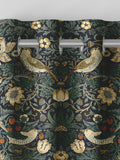 William Morris indigo blue Strawberry Thief velvet curtains made to measure (British brand)