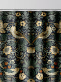 William Morris indigo blue Strawberry Thief velvet curtains made to measure (British brand)