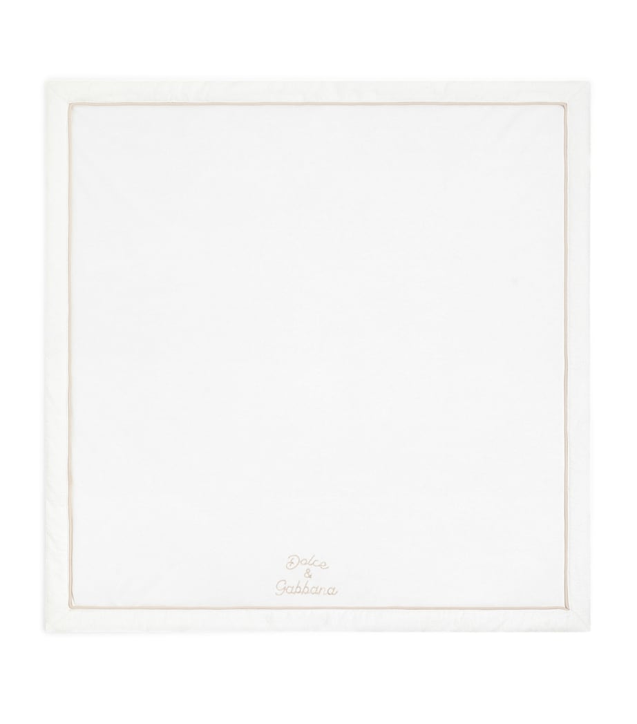 Dolce&Gabbana Kids embroidered cotton-linen blanket, UK version