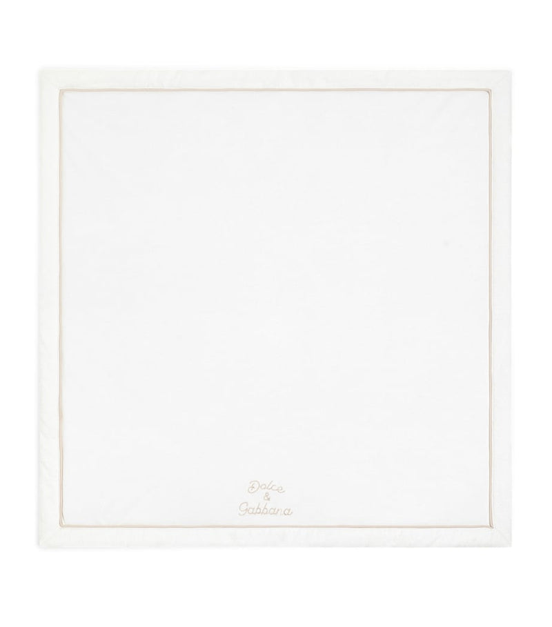 Dolce&Gabbana Kids embroidered cotton-linen blanket, UK version