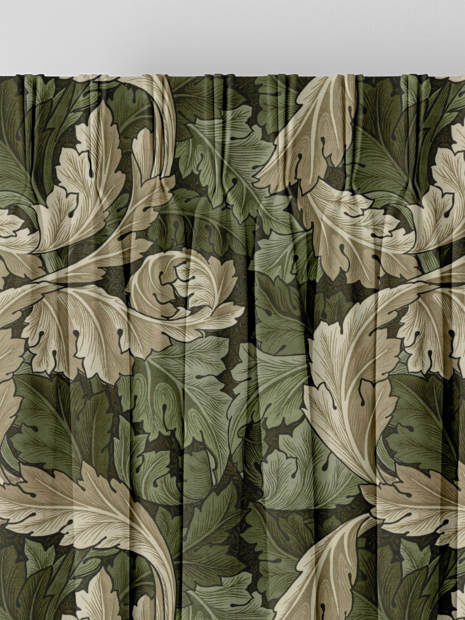 William Morris curtains green Acanthus velvet made to measure, UK version