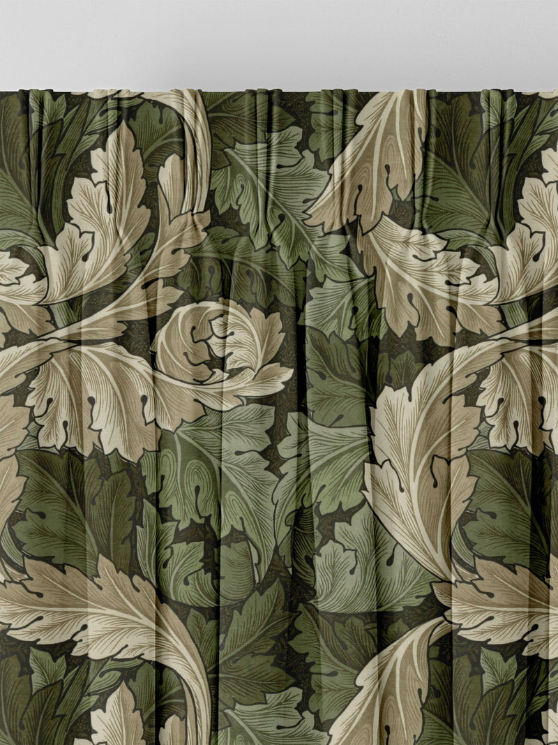 William Morris curtains green Acanthus velvet made to measure, UK version