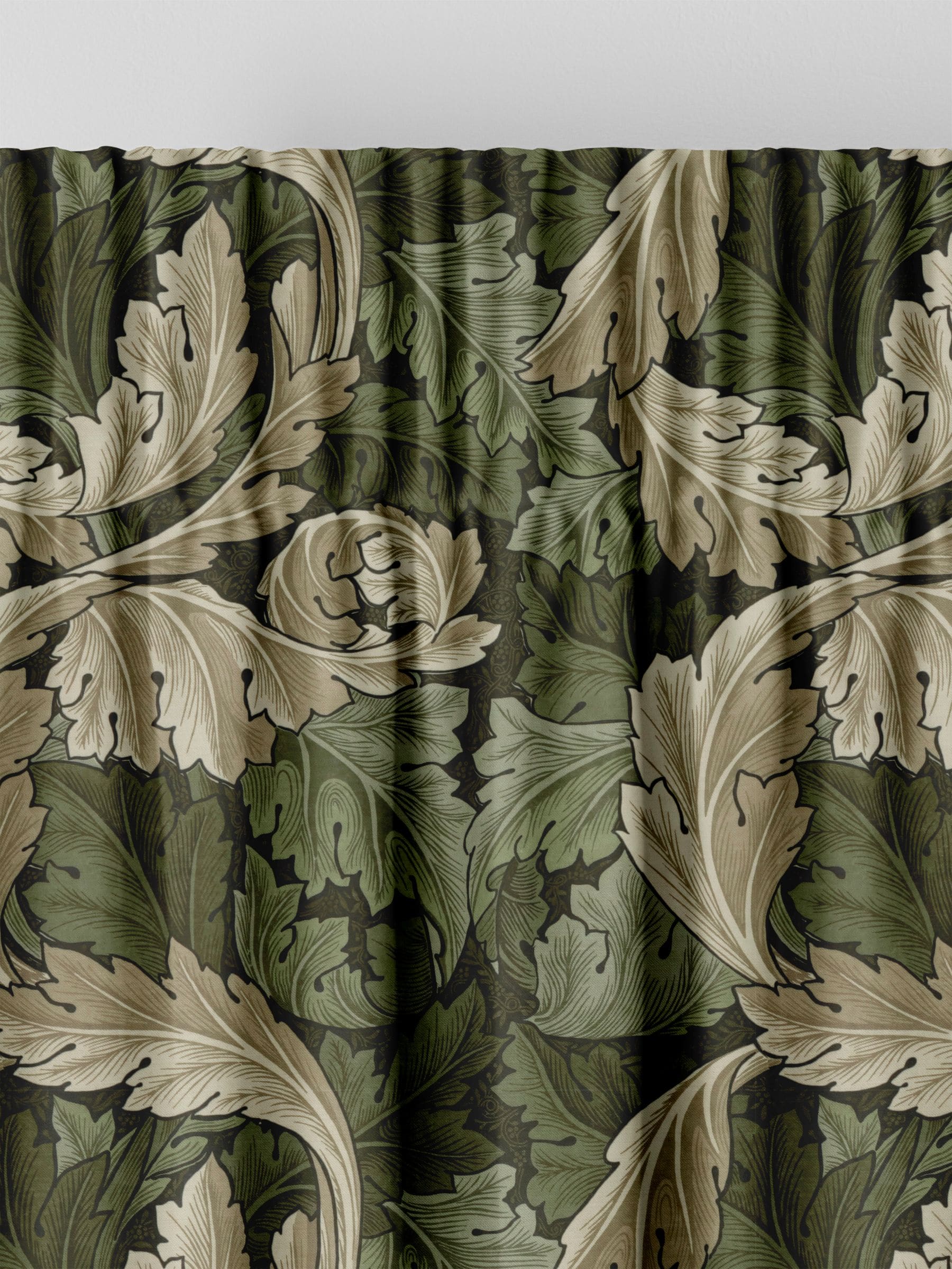 William Morris curtains green Acanthus velvet made to measure, UK version