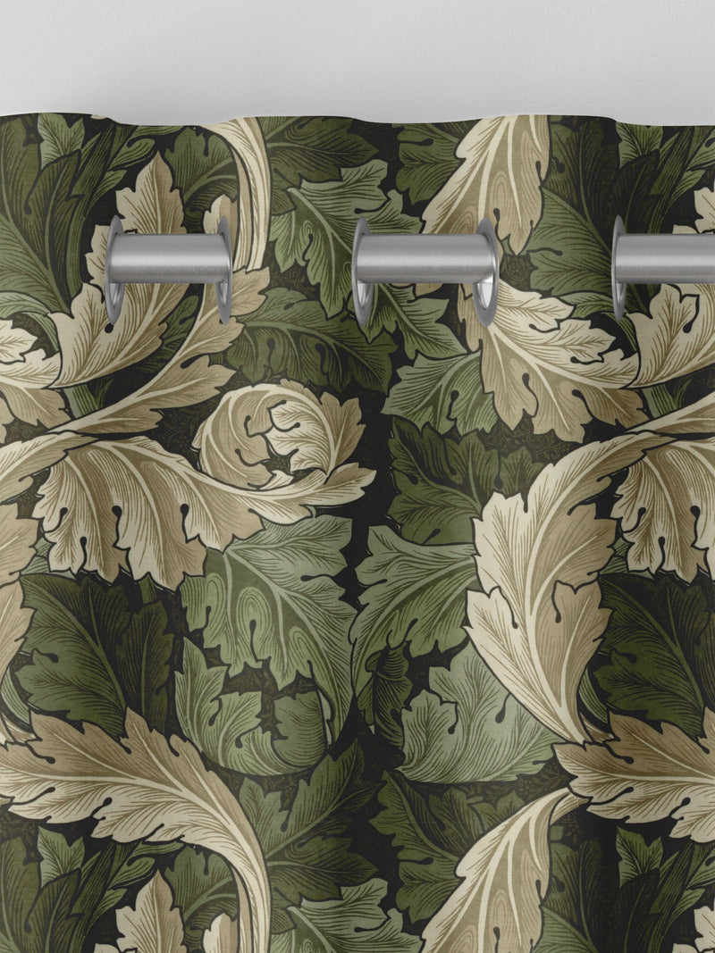 William Morris curtains green Acanthus velvet made to measure, UK version