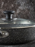 Tower Black deep frying pan with lid 28cm (British brand)