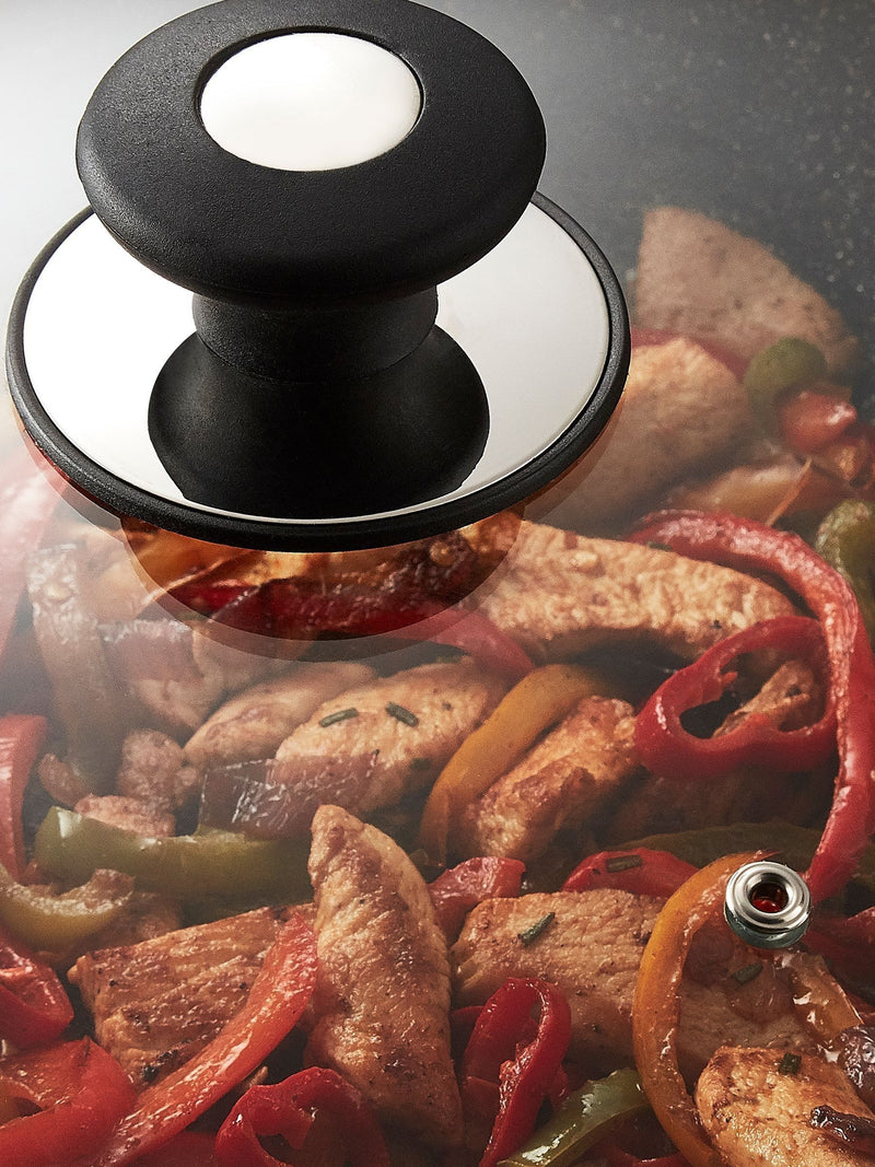 Tower Black deep frying pan with lid 28cm (British brand)