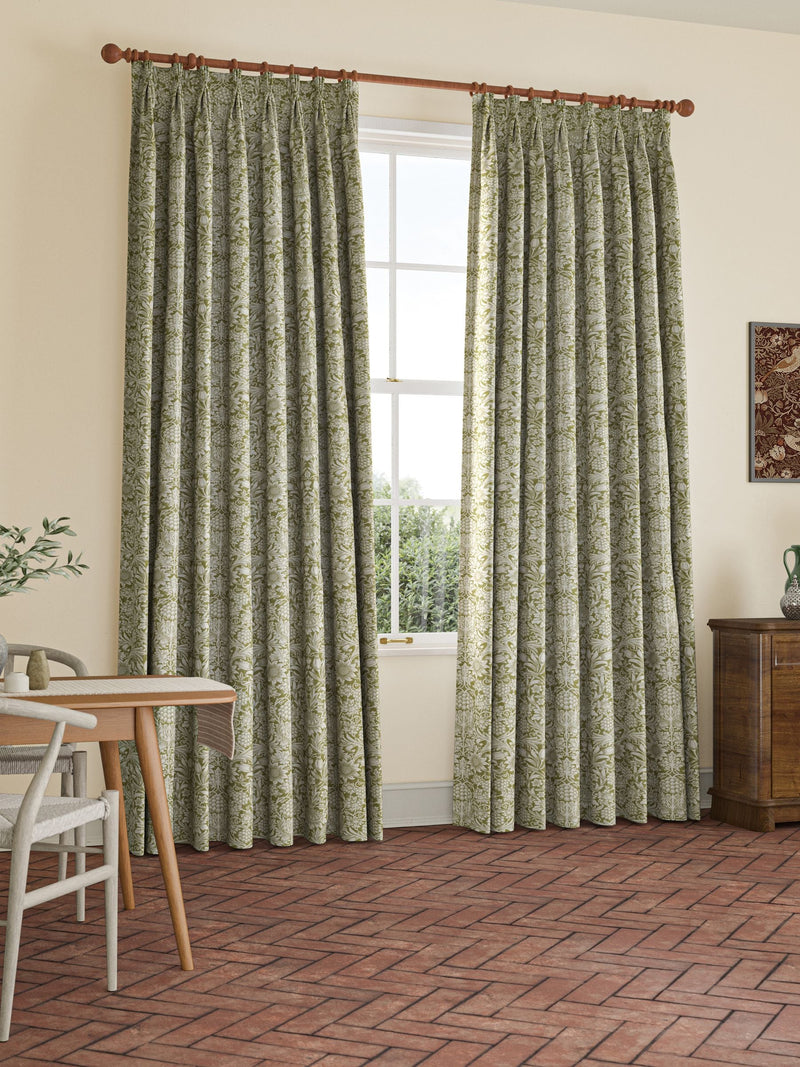 William Morris curtains Artichoke Green Sunflower design (British brand)