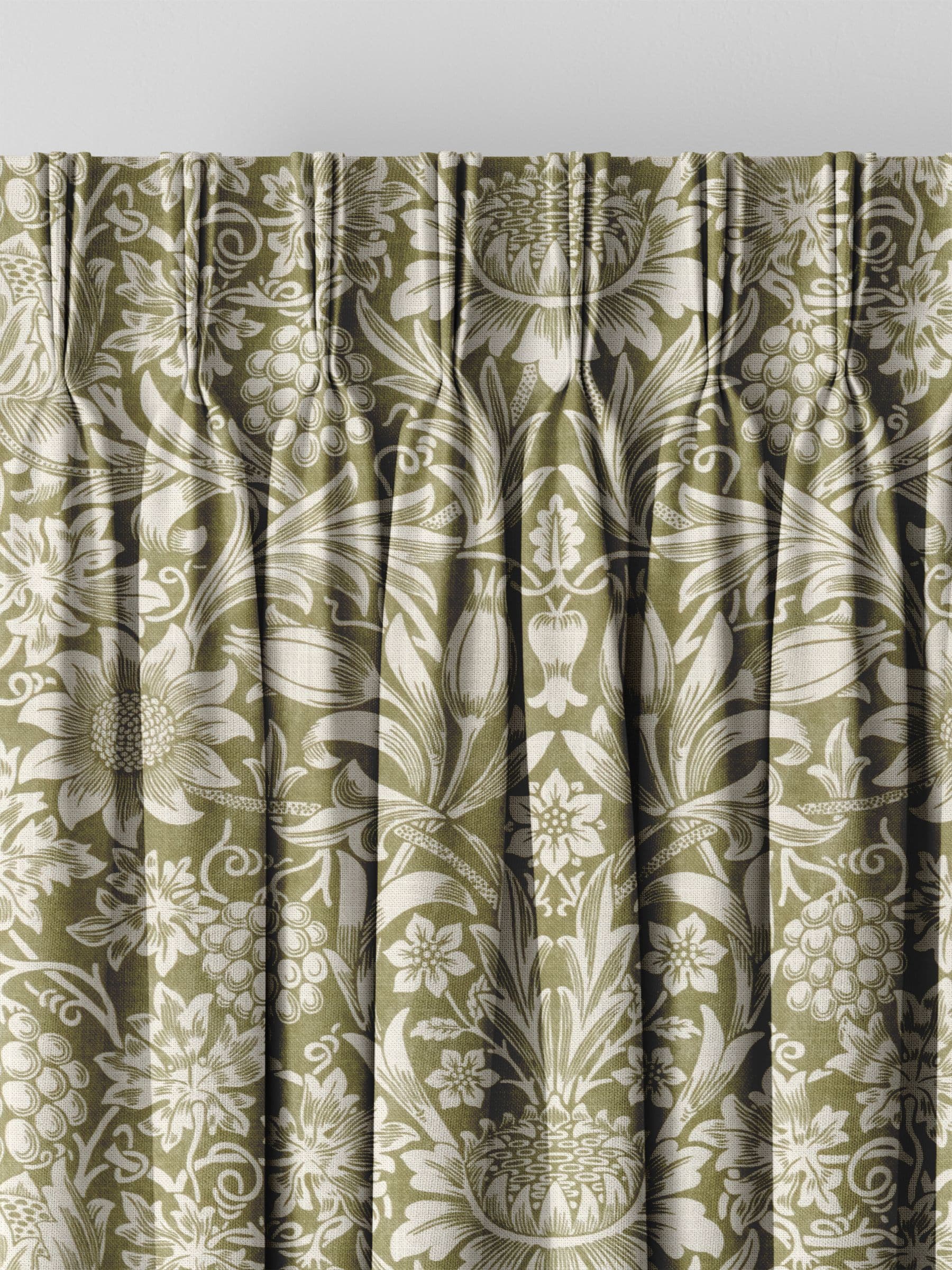 William Morris curtains Artichoke Green Sunflower design (British brand)