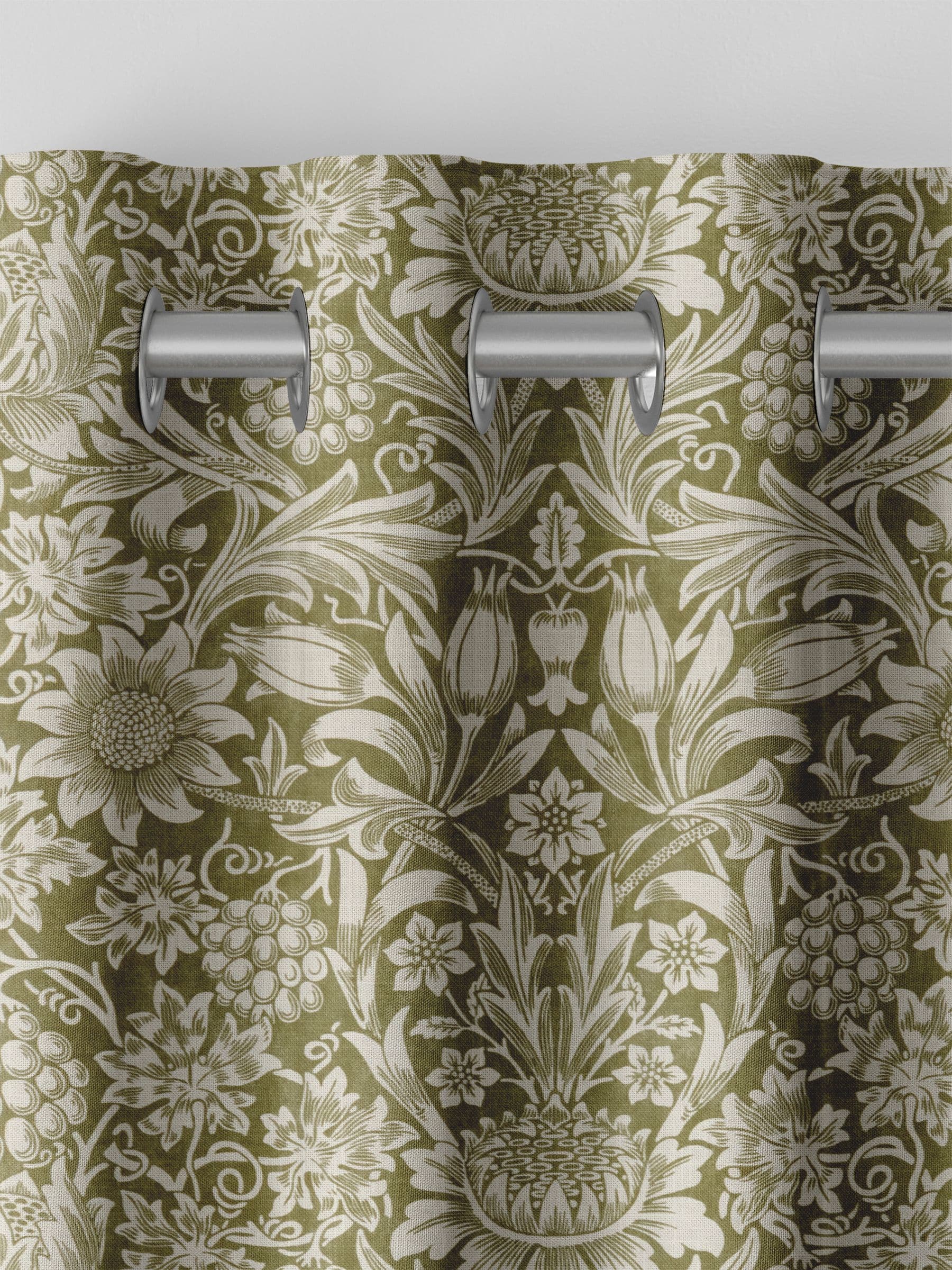 William Morris curtains Artichoke Green Sunflower design (British brand)