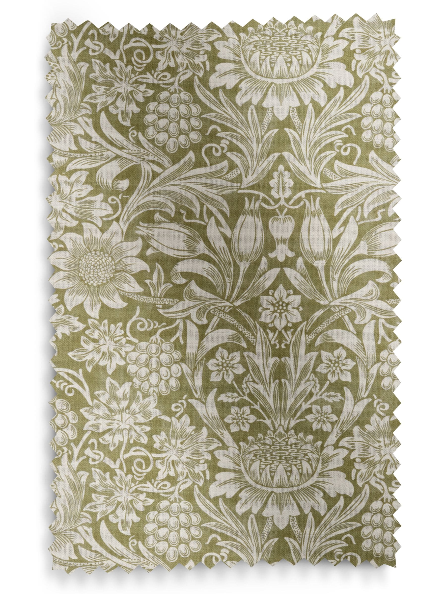 William Morris curtains Artichoke Green Sunflower design (British brand)