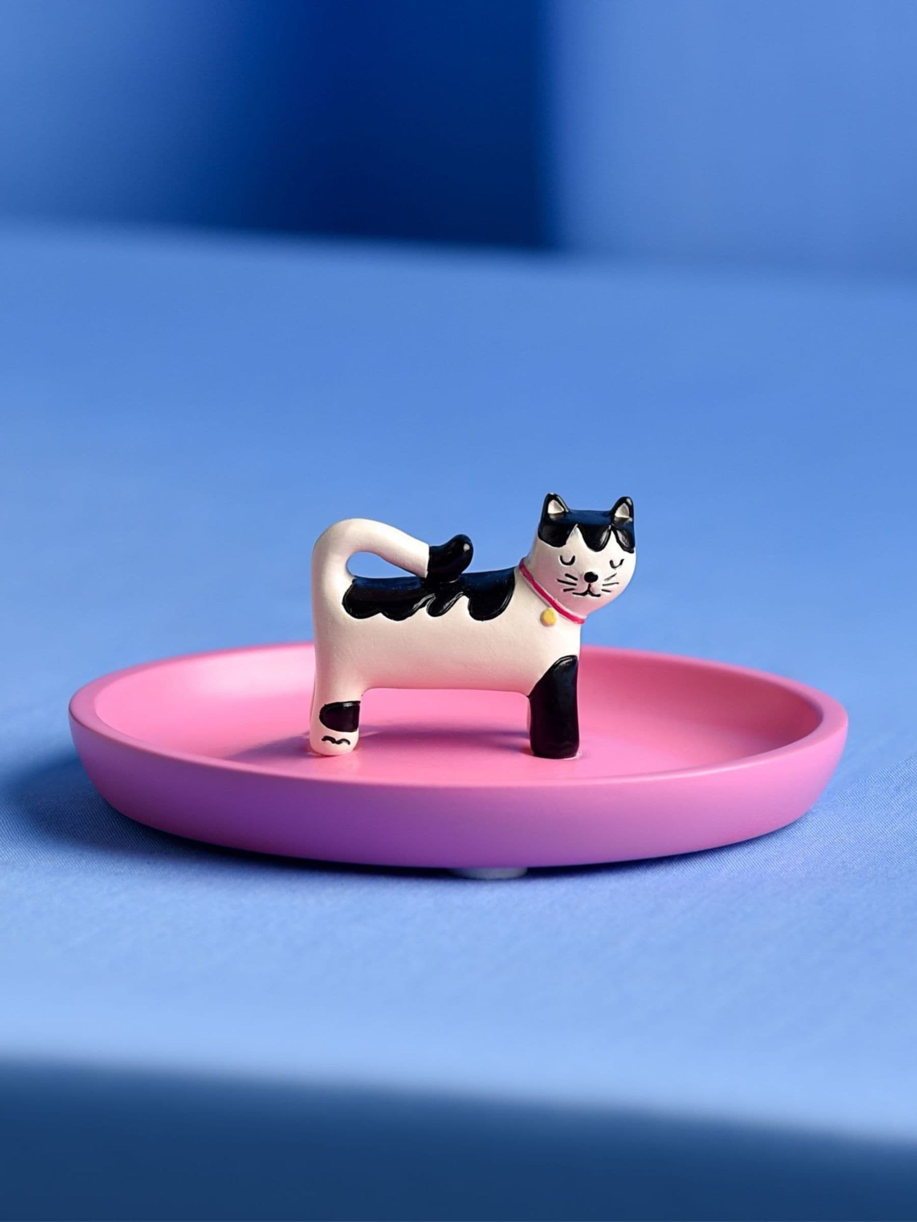 Widdop pink cat trinket dish 4cm - British product