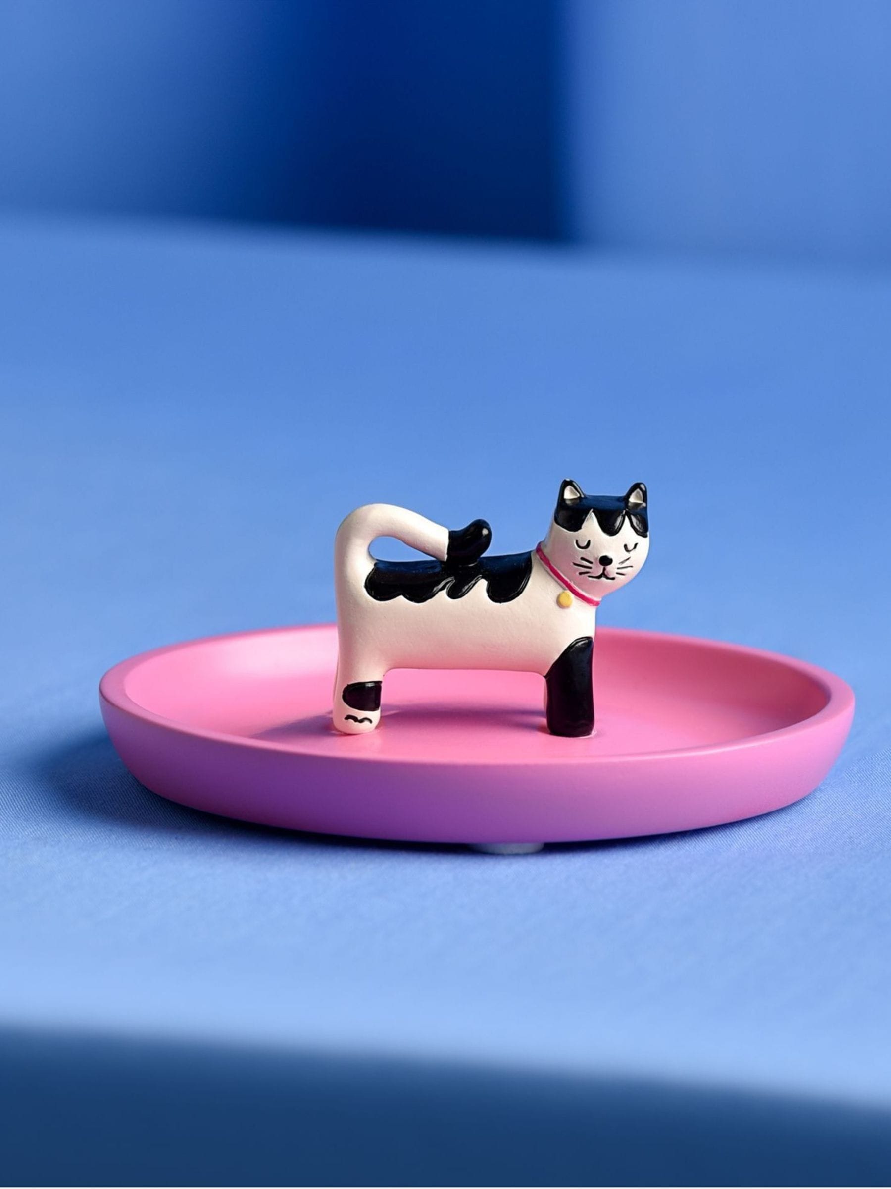 Widdop pink cat trinket dish 4cm - British product