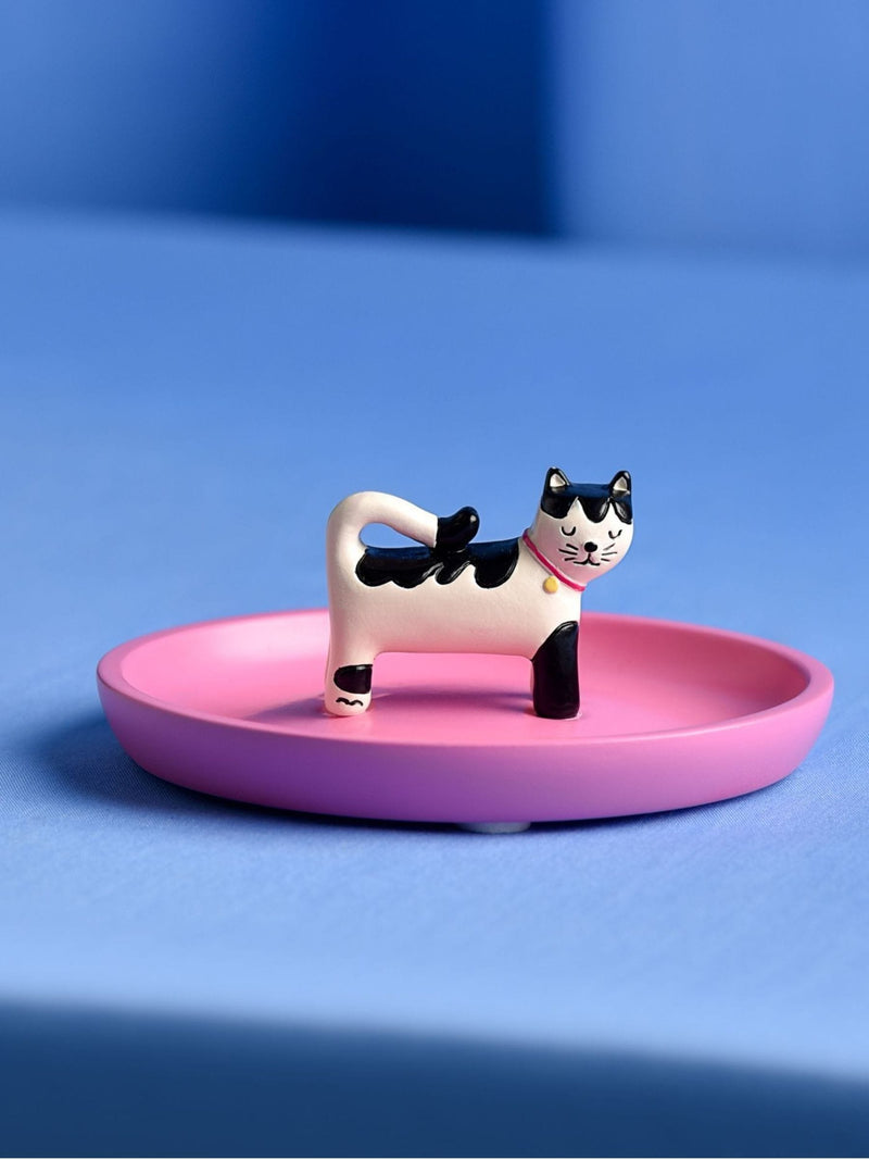 Widdop pink cat trinket dish 4cm - British product
