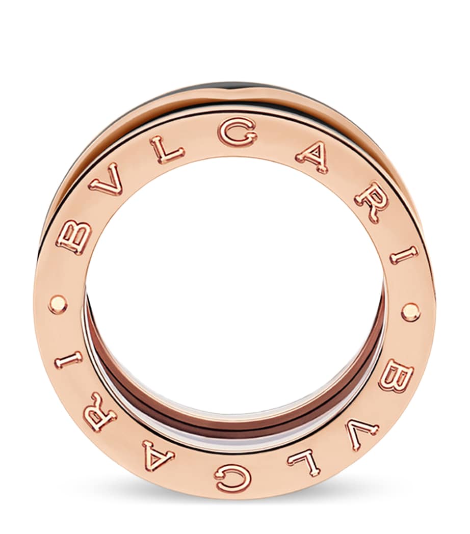 Bvlgari B.zero1 Two-Band Ring Rose Gold Black Ceramic (British brand)