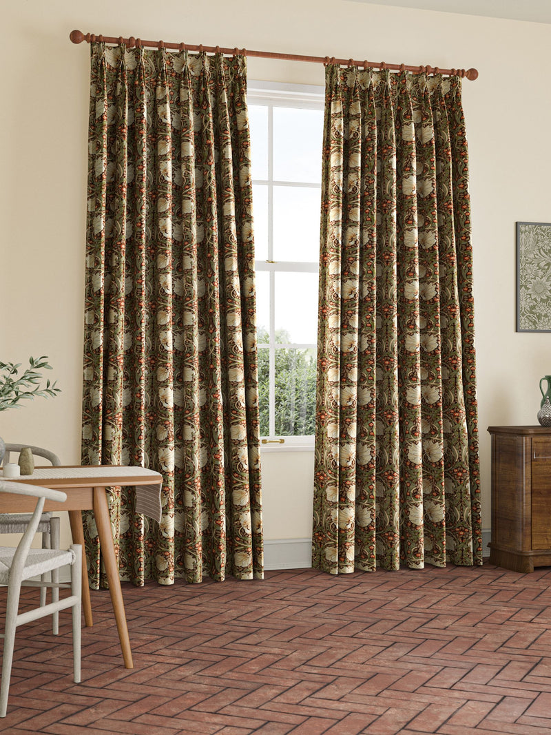 William Morris Pimpernel velvet curtains made to measure British brand