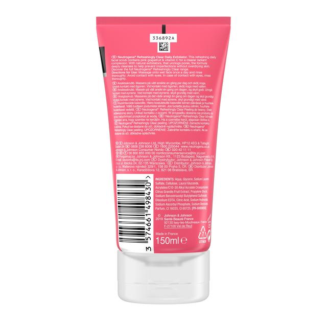 Neutrogena Refreshingly Clear Daily Exfoliator Scrub   150ml