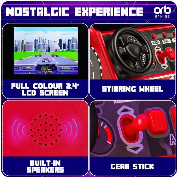 Thumbs Up Orb Retro Mini Racing Arcade Machine Red (British brand)