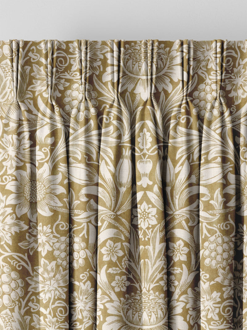 William Morris ochre yellow Sunflower curtains made to measure, imported from the UK