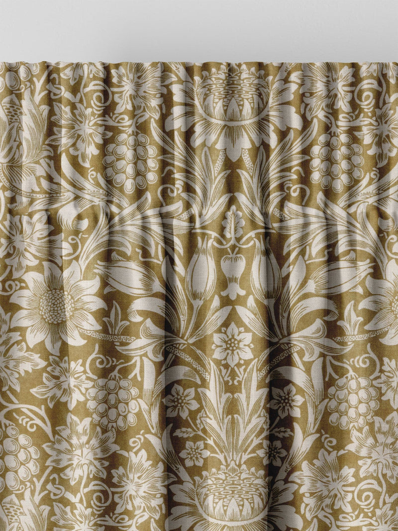 William Morris ochre yellow Sunflower curtains made to measure, imported from the UK