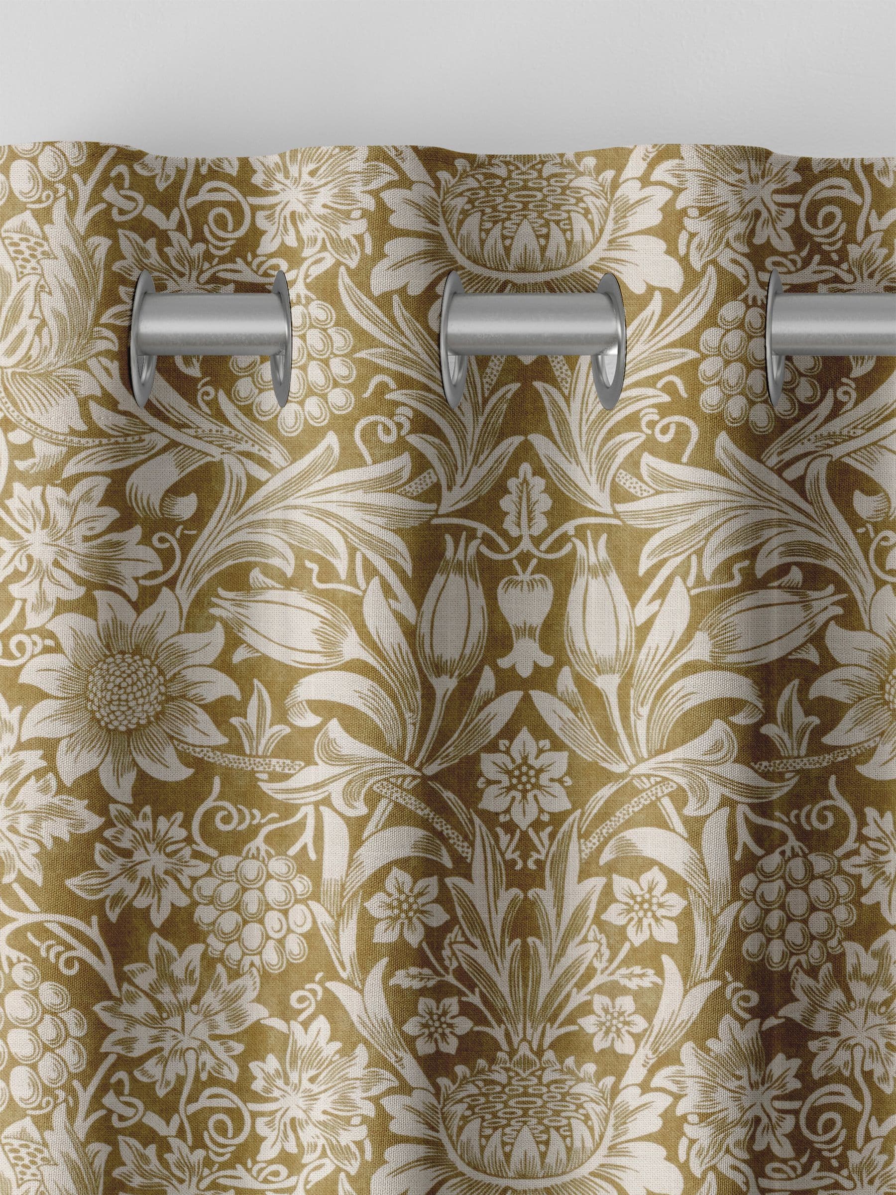 William Morris ochre yellow Sunflower curtains made to measure, imported from the UK