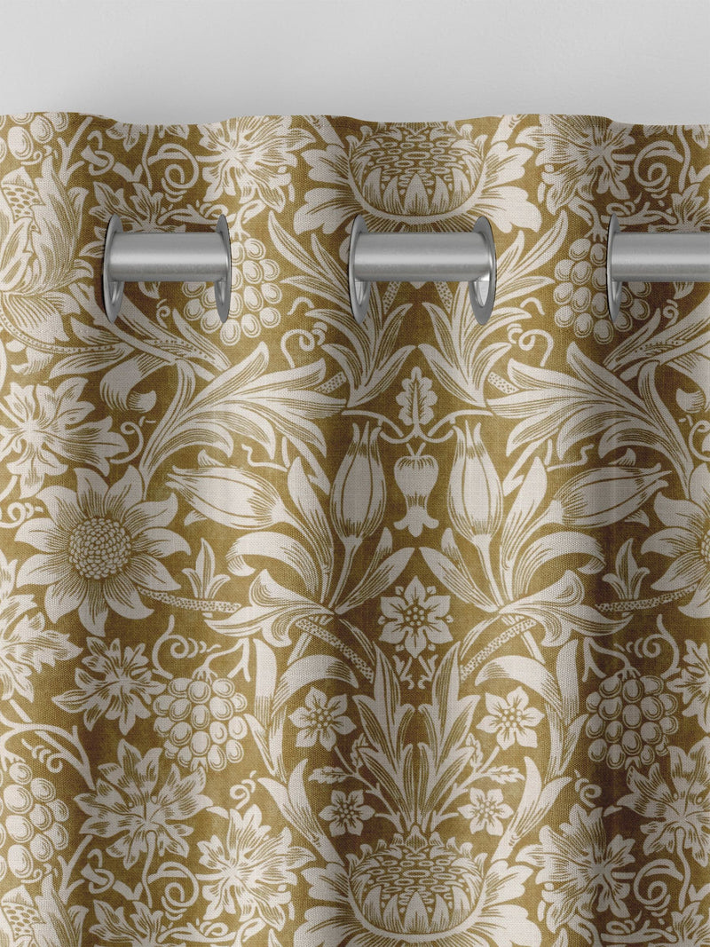 William Morris ochre yellow Sunflower curtains made to measure, imported from the UK