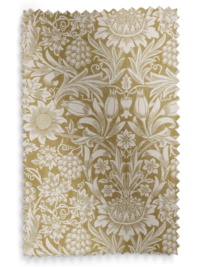 William Morris ochre yellow Sunflower curtains made to measure, imported from the UK