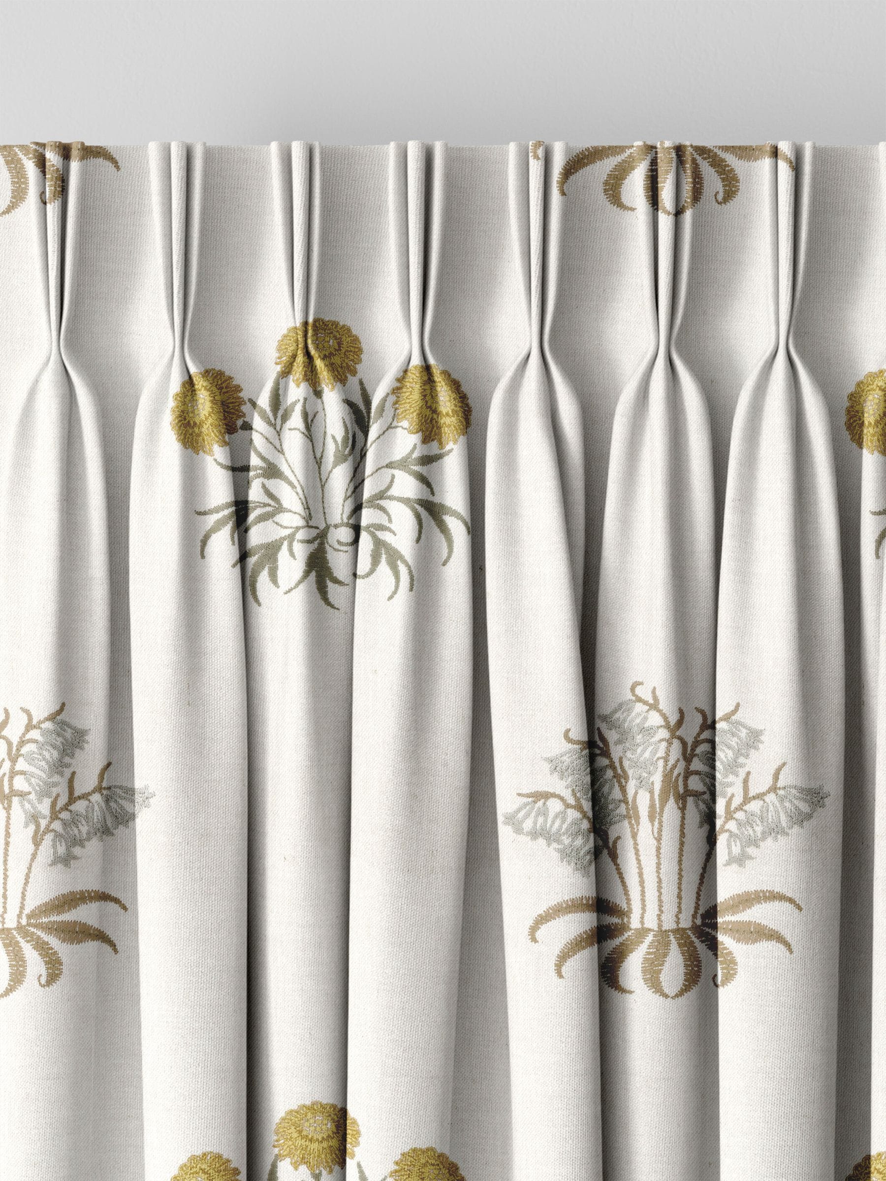 William Morris embroidered curtains with lily flower design, imported from the UK