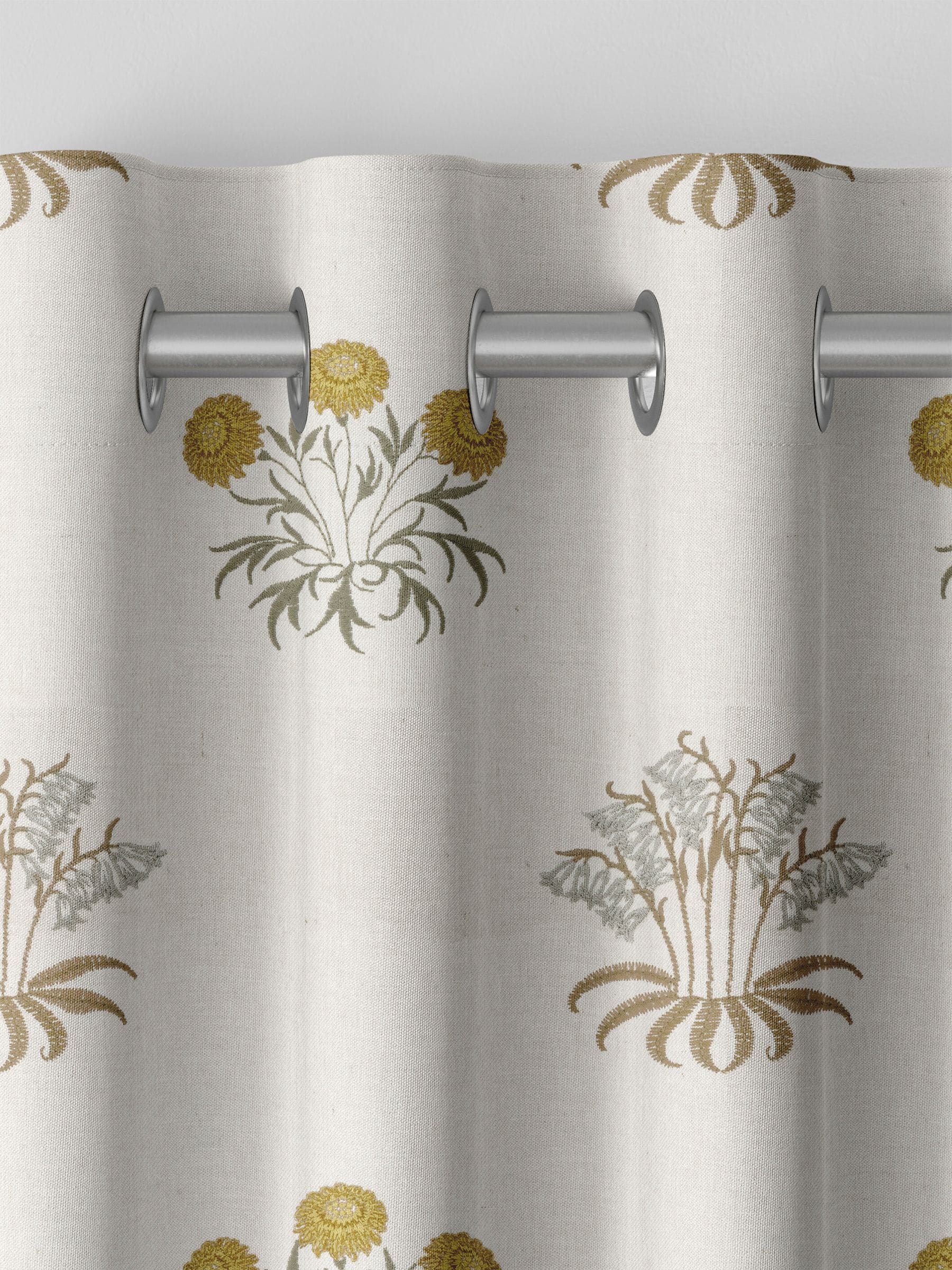 William Morris embroidered curtains with lily flower design, imported from the UK