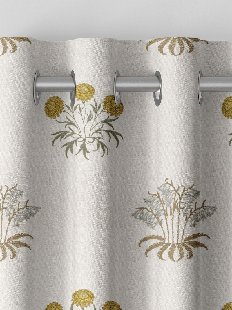 William Morris embroidered curtains with lily flower design, imported from the UK