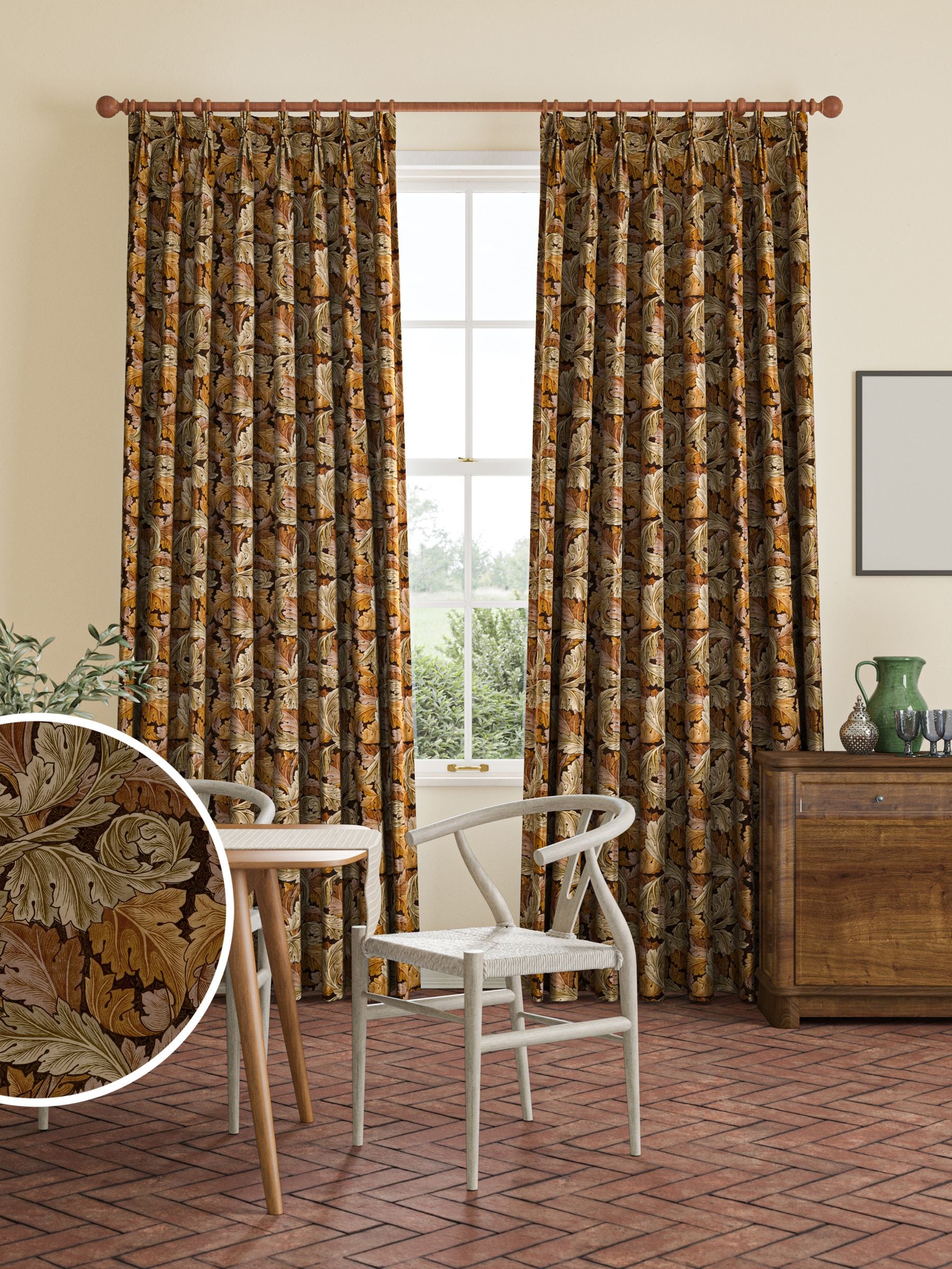William Morris Acanthus velvet curtains made to measure (British brand)