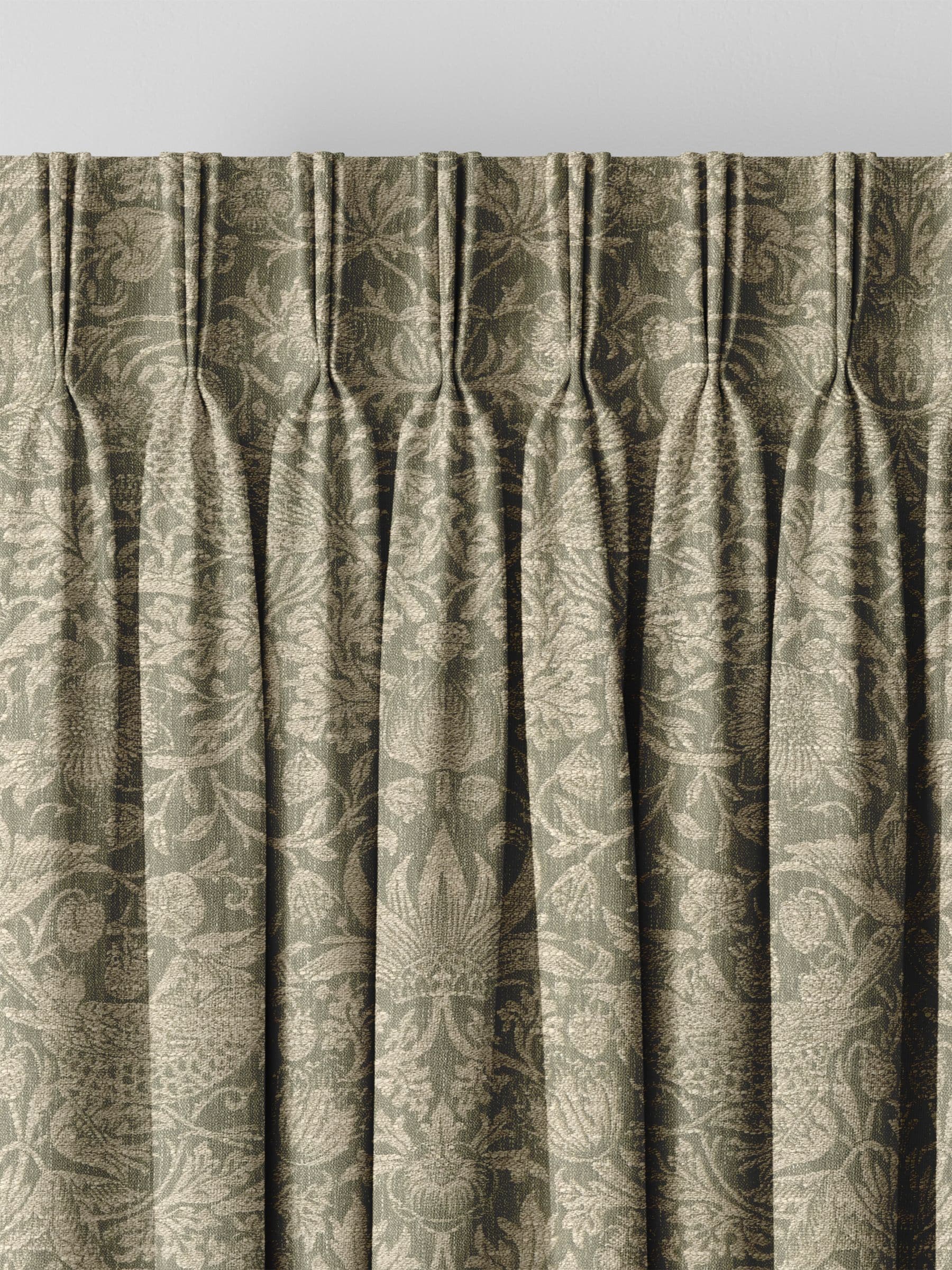 William Morris curtains green Strawberry Thief made-to-measure, imported from the UK