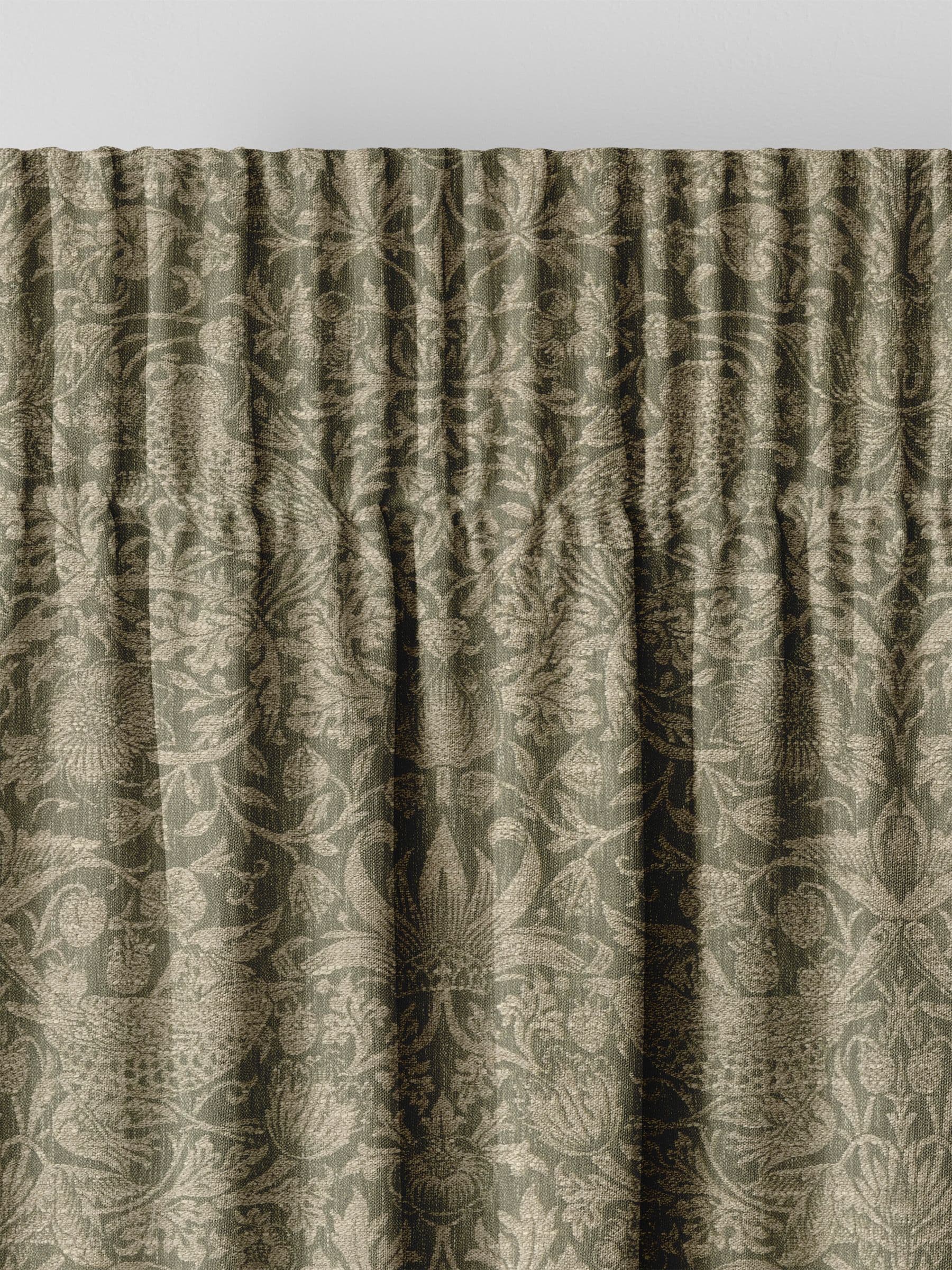 William Morris curtains green Strawberry Thief made-to-measure, imported from the UK