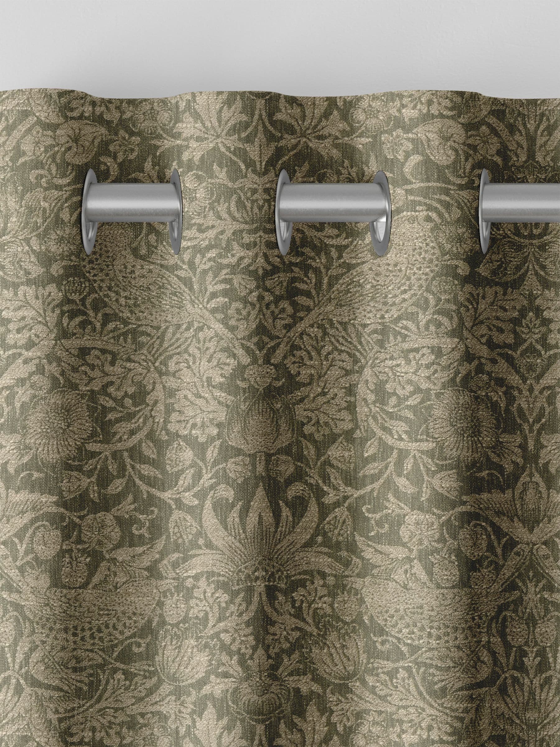 William Morris curtains green Strawberry Thief made-to-measure, imported from the UK