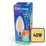 TCP Candle LED Clear Screw 40W Light Bulb GOODS M&S   