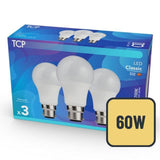 TCP Classic LED Bayonet 60W Light Bulbs   3 per pack GOODS M&S   