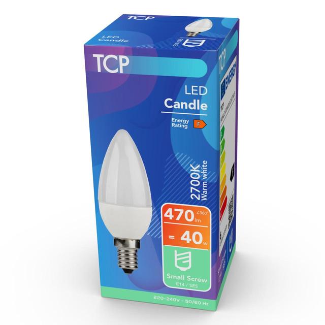 TCP Candle Coated Small Screw 40W Light Bulb