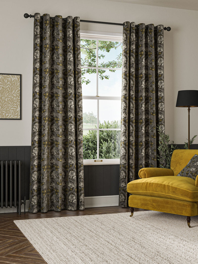 William Morris Iron Grey velvet curtains, UK version