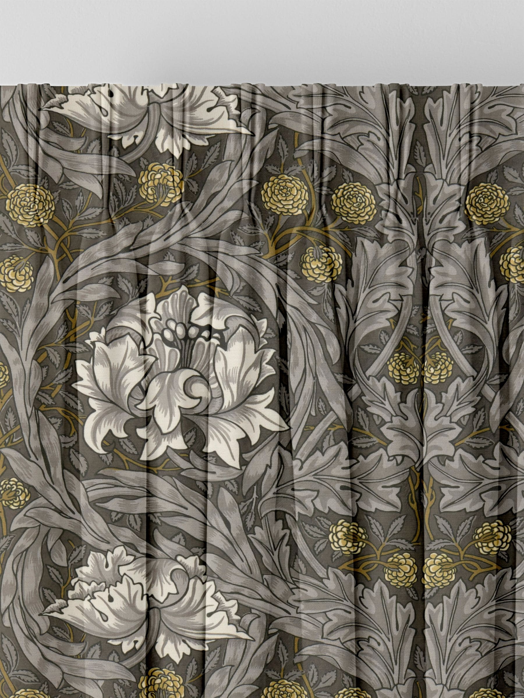 William Morris Iron Grey velvet curtains, UK version