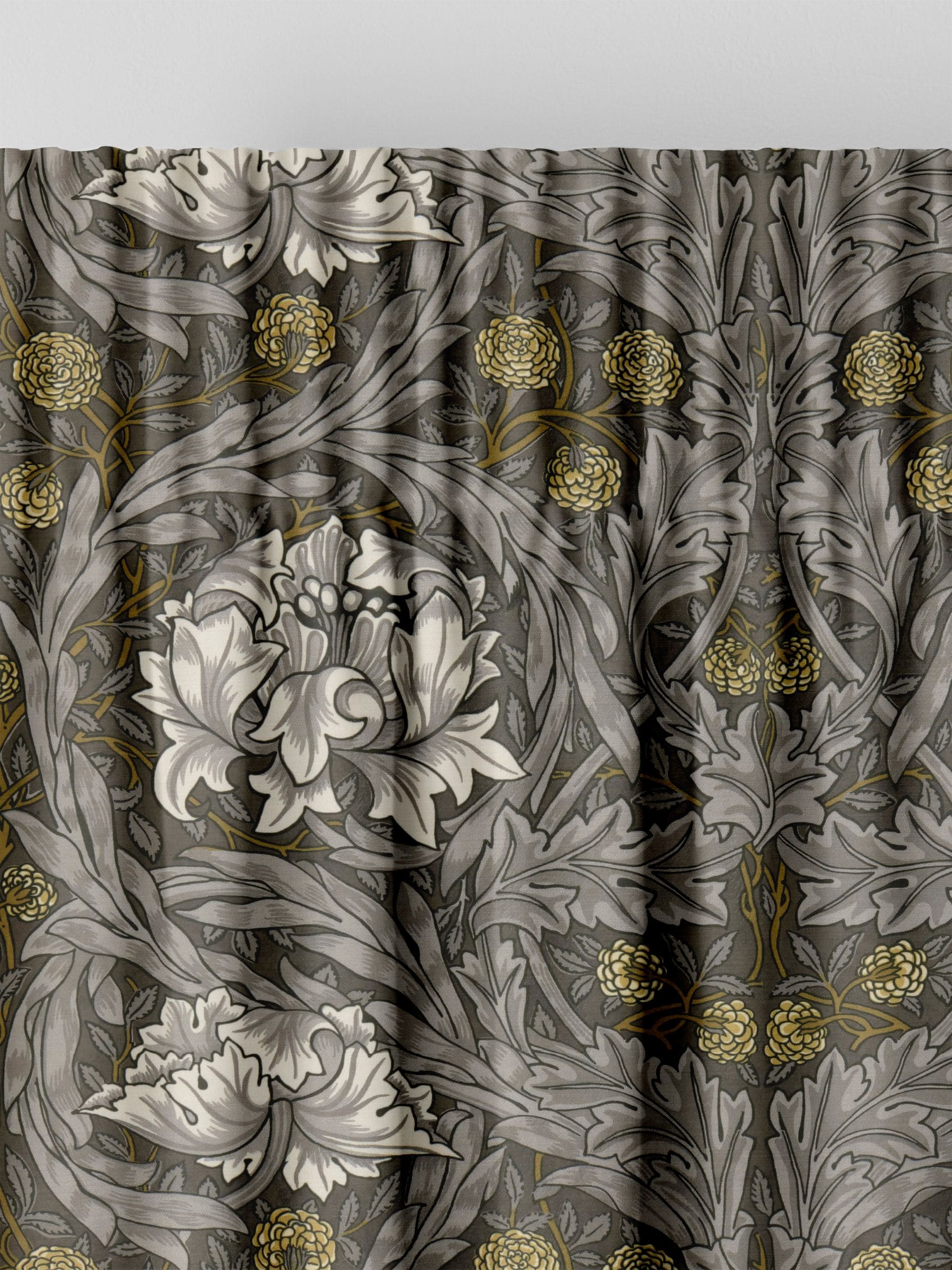 William Morris Iron Grey velvet curtains, UK version