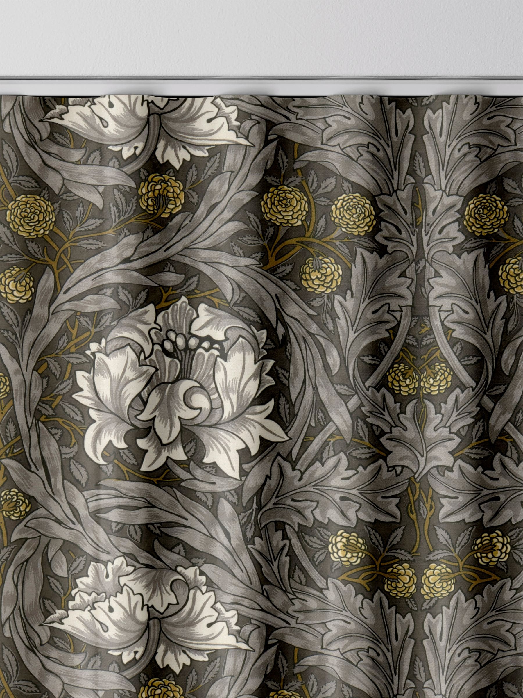 William Morris Iron Grey velvet curtains, UK version