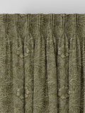 William Morris sage green velvet curtains, imported from the UK