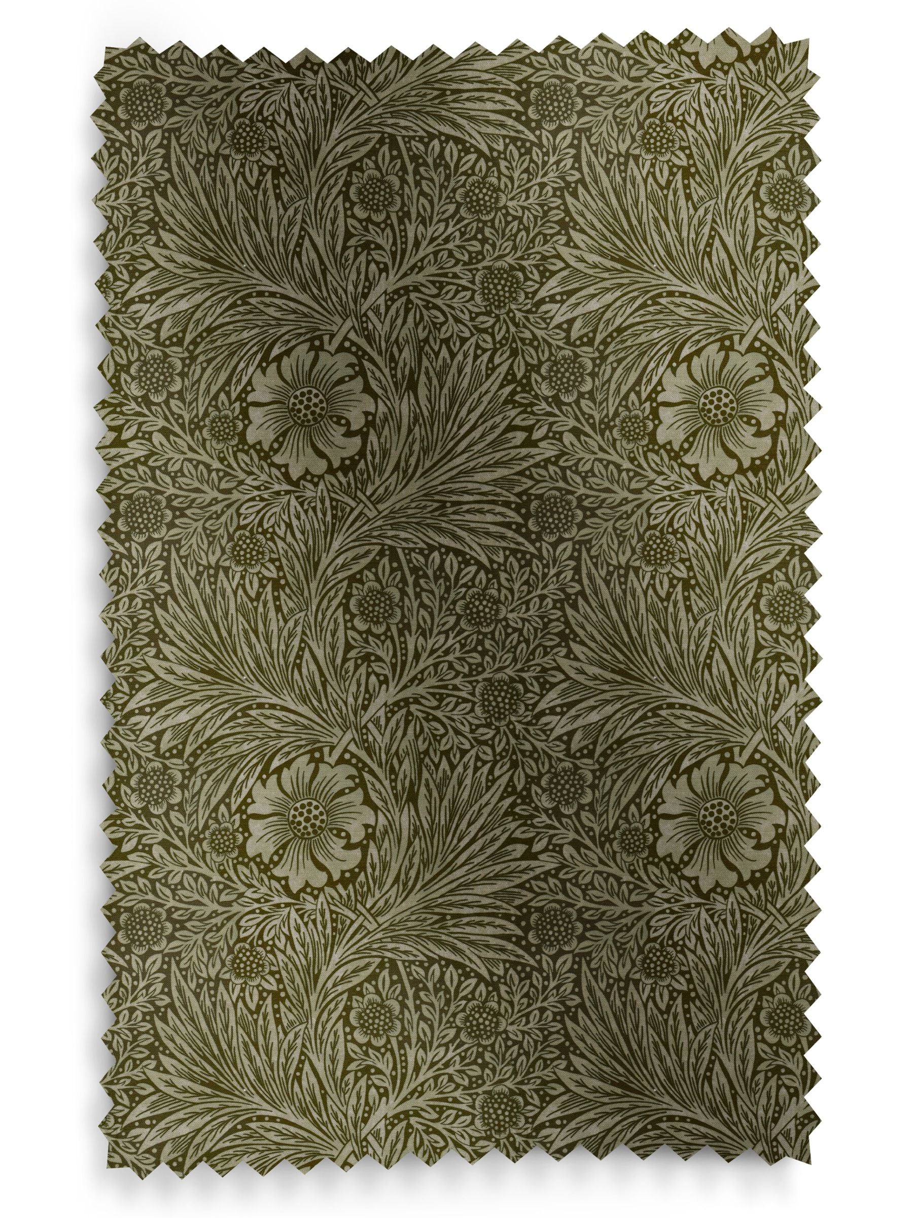 William Morris sage green velvet curtains, imported from the UK